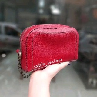 کیف چرم طبیعی گاو با بند زنجیری و چرمی